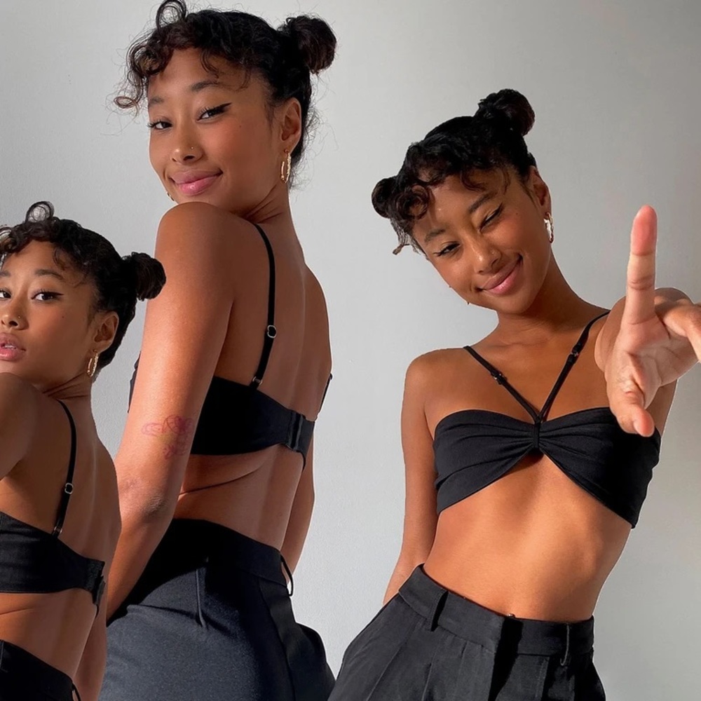 NWOT Princess Polly Elena black crop top